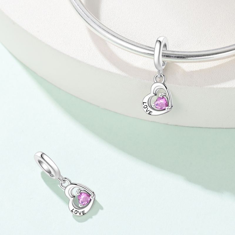 Heart Bead Charm, Genuine Sterling Silver Beads Charm_voghion.com