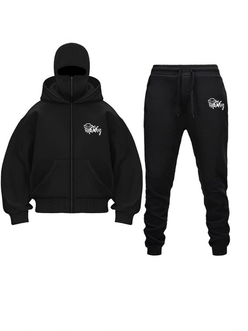 2025 New Double Hooded Sweatshirt DIY Unisex Autumn Winter Couple Zipper Hoodie Sweatpants Set_voghion.com