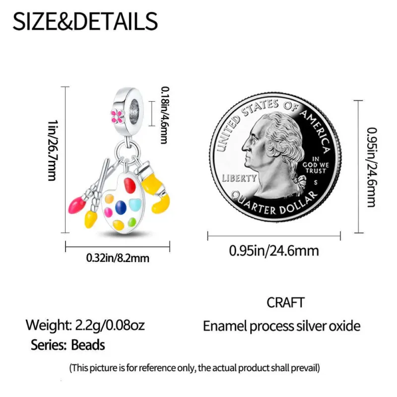 Breloques en argent sterling 925, série professionnelle, artiste peintre, médecin, pendentif perle, best-seller, compatible avec les bracelets en argent, à faire soi-même_voghion.com
