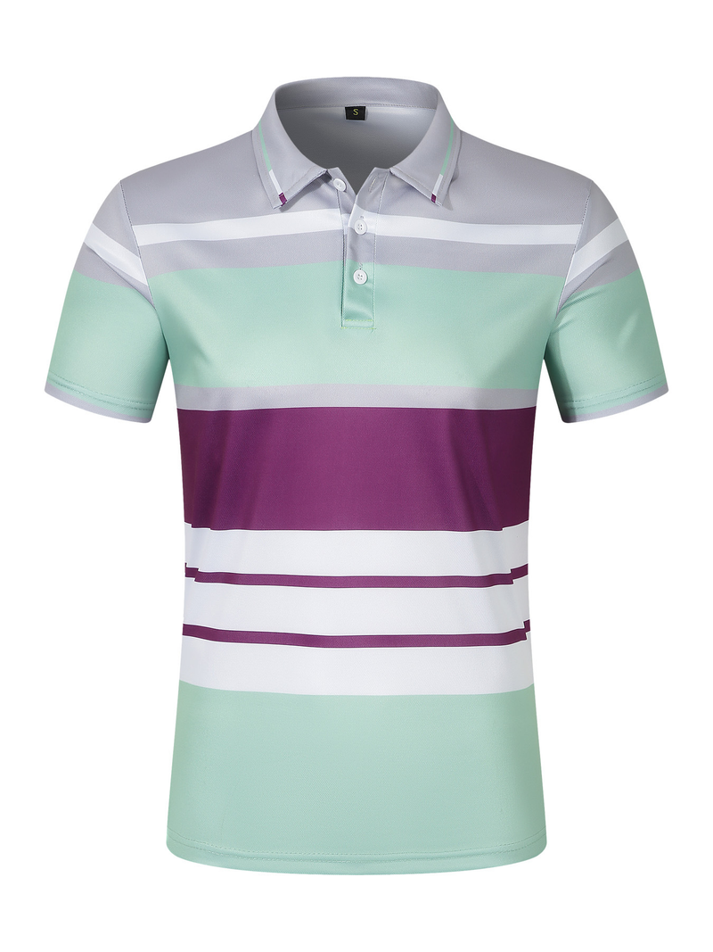 Summer Men's Casual Short-sleeved Polo Shirt Solid Color Lapel Fashion Business Breathable Comfortable Short-sleeved T-shirt_voghion.com