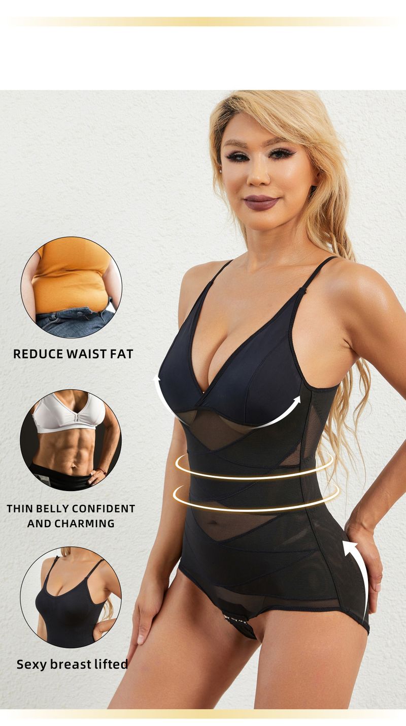 Shapewear-Body für die Zeit nach der Geburt – Verstellbarer Bauchweg- und Bruststütz-Ganzkörperformer für Damen – Figurformender Kompressionsgürtel (Schwarz/Nude)_voghion.com