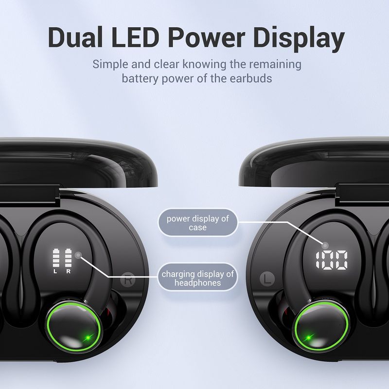 TWS Sports Earbuds Bluetooth 5.3 HIFI Bass Wireless Headphones LED Touch Hands-free Earphone Noise Cancelling Waterproof_voghion.com