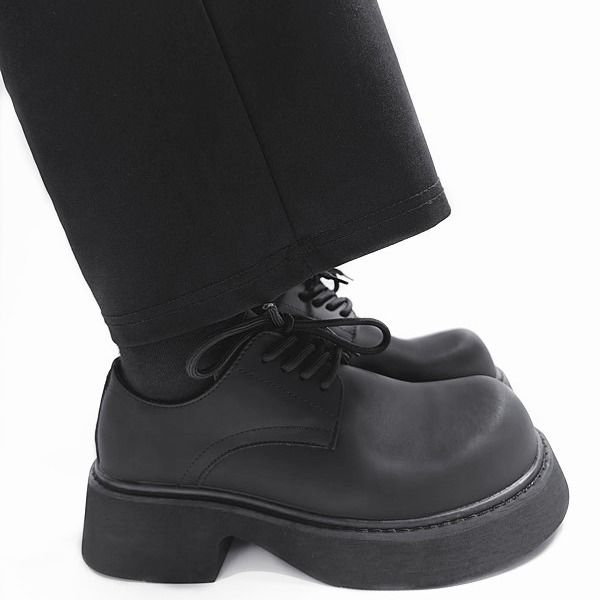 Big Head Derby With A Sense Of , Commuting Black Thick Soled Trendy For Men 2025 New Height Increasing Japanese_voghion.com