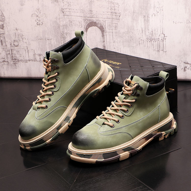 Martin Boots Men S High Top British Style Ins Mid Top Short Boots Tooling Boots Autumn And Winter Men S Shoes Increase Casual Desert Boots_voghion.com
