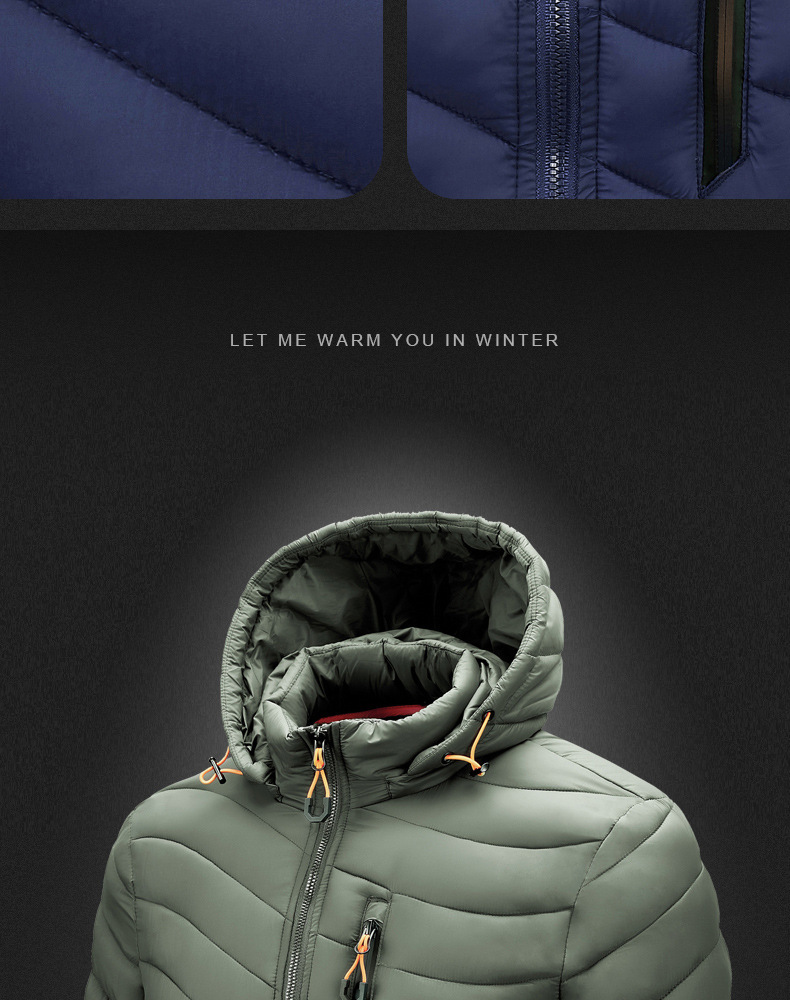 Il cappello con cappuccio da uomo imbottito in cotone può essere rimosso Cappotto autunnale e invernale da uomo imbottito in cotone_voghion.com