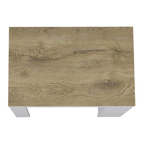 Kitchen Island Doyle, Three Side Shelves, White And Light Oak Finish_voghion.com