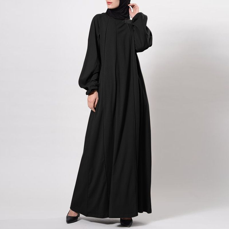 Damenbekleidung Neuankömmling Lässige Lockere Robe Islamisches Muslimisches Kleid Einfarbige Robe Elegante Robe_voghion.com