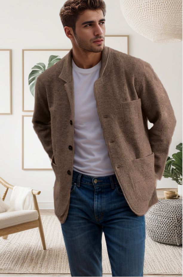 Spring and Autumn Men's Youth Solid Color Trendy Jacket, Outcoat, Casual Coat_voghion.com