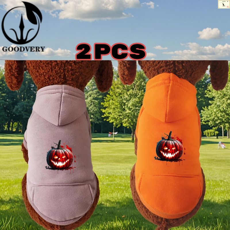 Animal Kangaroo 2-teiliges Kapuzen-Sweatshirt im Halloween-Stil hält Ihr Haustier warm. Perfekt für Herbst und Winter. Tragen Sie eine Gesäßtasche für kleine bis mittelgroße Hunderassen._voghion.com