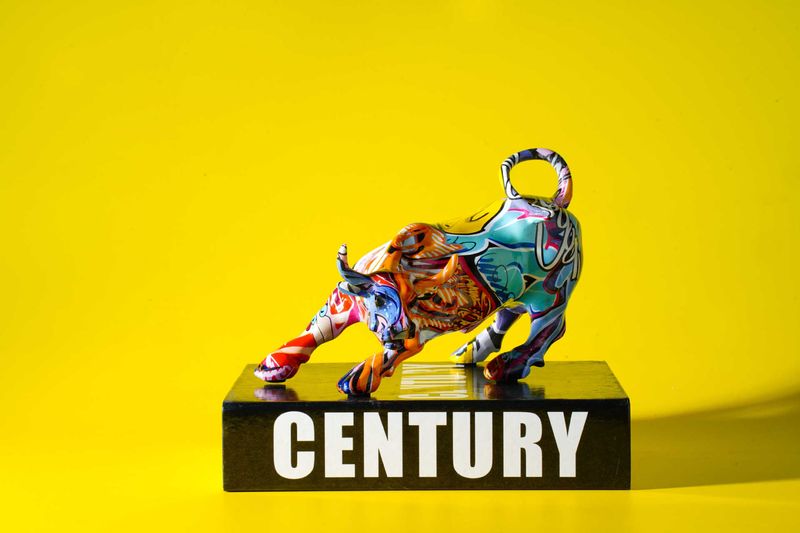 European Style Colorful Cow Ornament Water Transfer Graffiti Creative Home Living Room Handmade Entrance Decoration_voghion.com