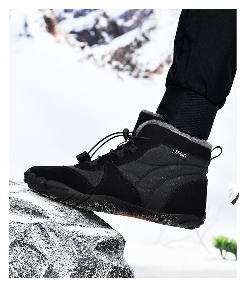 Grenzüberschreitende neue Fünf-Finger-Baumwollschuhe Outdoor-Sportschuhe Herren Samt warme Baumwollschuhe Verschleißfeste rutschfeste Schneestiefel Wanderschuhe_voghion.com