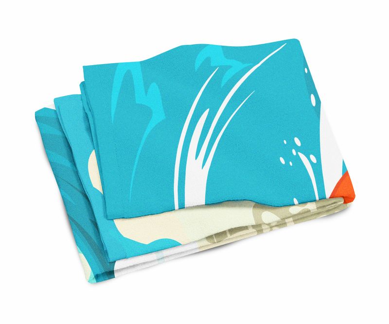 Surfer Dog Red Dachshund Premium Beach Towel Oversized Towel Beach Blanket, Pool, Beach Essentials, Yoga, Premium Bath Towel, Quick Dry Plush_voghion.com