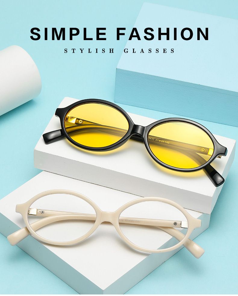Jett 9432 Zhang Yuanying same style Oval small frame sunglasses retro Korean plain anti-blue light glasses can match myopia_voghion.com