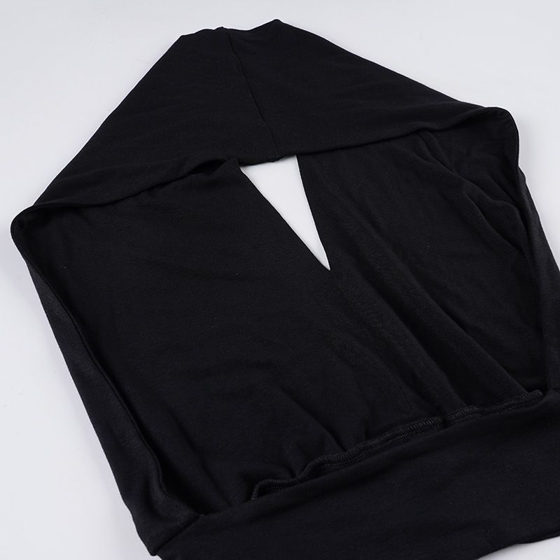 Damenbekleidung Sommer Star Style Einfarbig Neckholder V-Ausschnitt Strickweste Damen Knopftaille Sexy Großes rückenfreies Oberteil_voghion.com