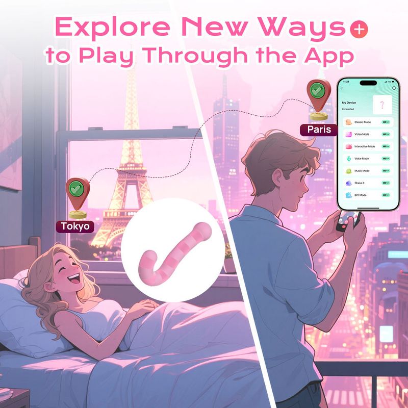 Eros Lab Question Mark Vibrator Multi-Point Stimulation Dual-Head Masturbation Stick APP Control Silicone Rechargeable Massager_voghion.com