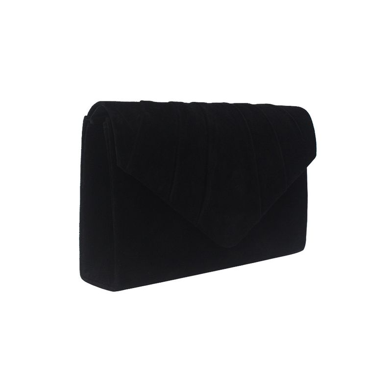 ladies solid color velvet wrinkled evening bag new style clutch bag_voghion.com