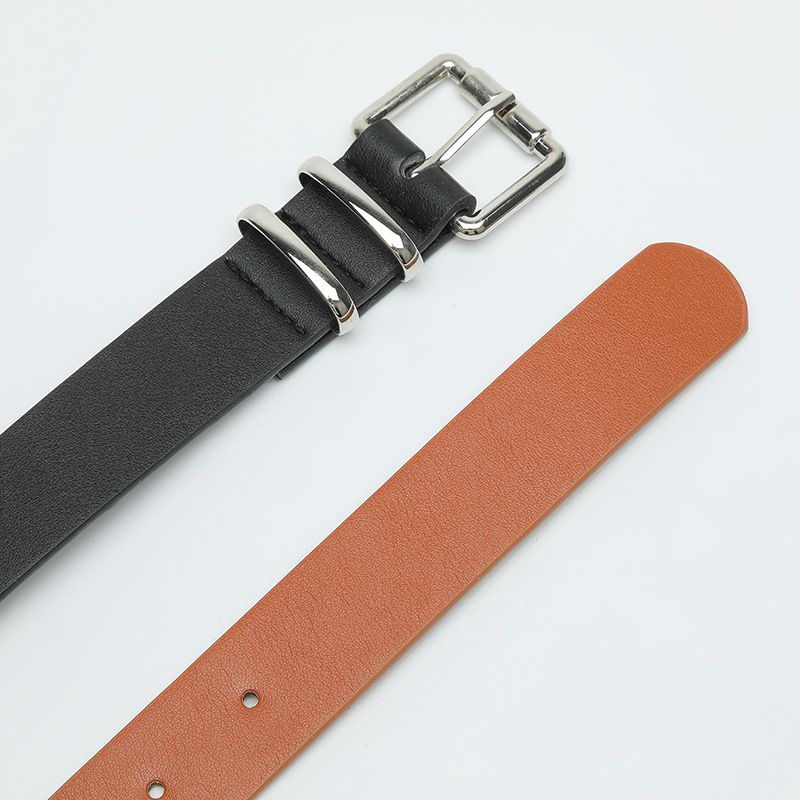 Nuovo abito decorativo minimalista Y2k da donna, versatile set di due pezzi con cintura e fibbia in argento_voghion.com