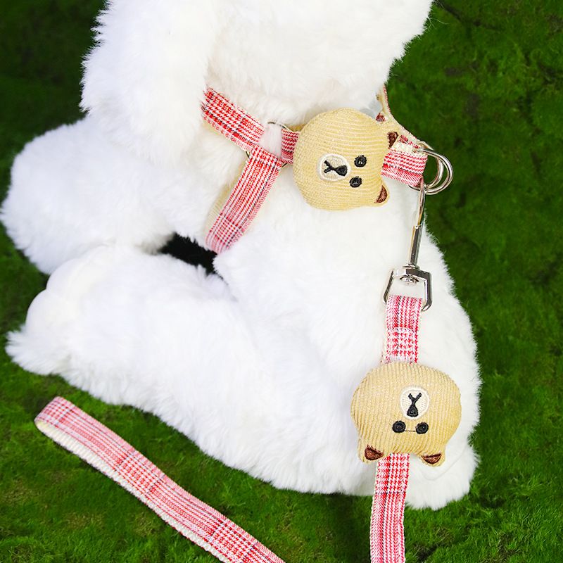 Set di imbracature per cani e gatti, a forma di simpatico cartone animato e orso, universali, anti-fuga, per esterni_voghion.com
