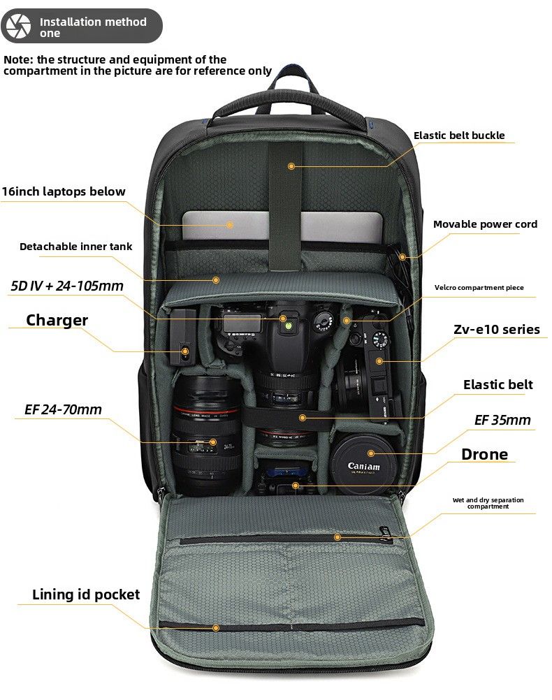 Large-Capacity Waterproof USB Backpack Multi-Functional Travel Bag For Outdoor Fashionable Camera Drone Charging_voghion.com