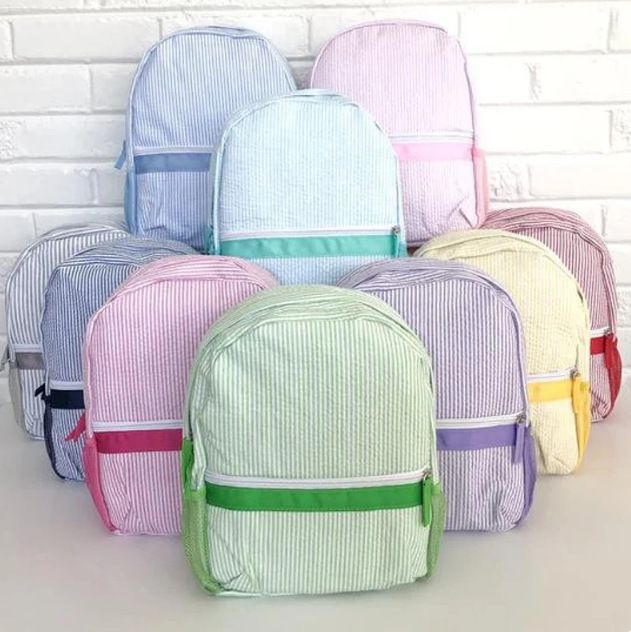 European and American seersucker backpack student schoolbag cross-border independent station Indian wind Mississippi_voghion.com