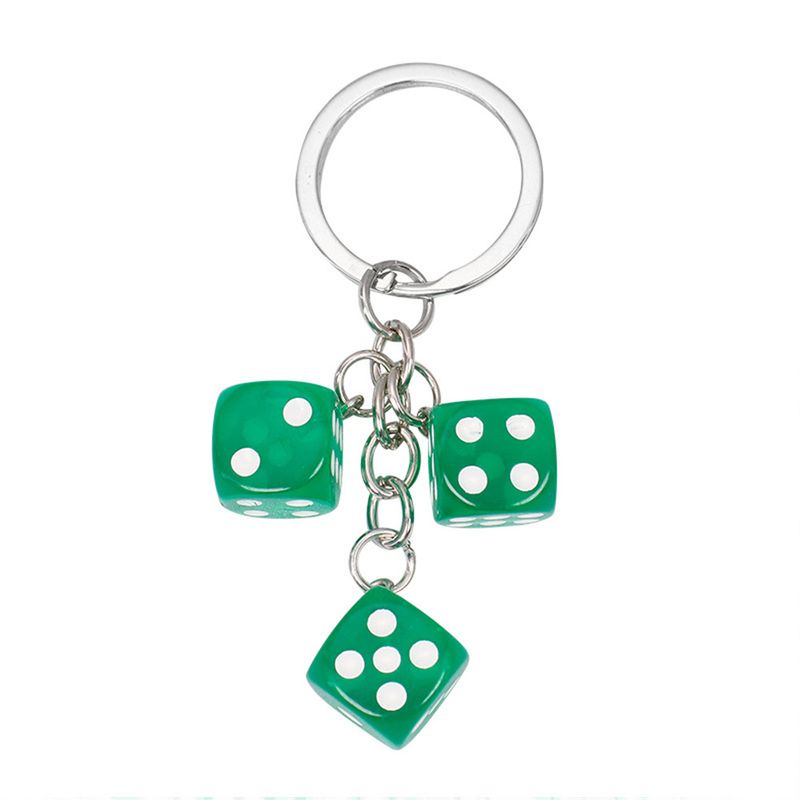 creative resin dice-shaped keychain pendant portable bag pen accessories pendant_voghion.com