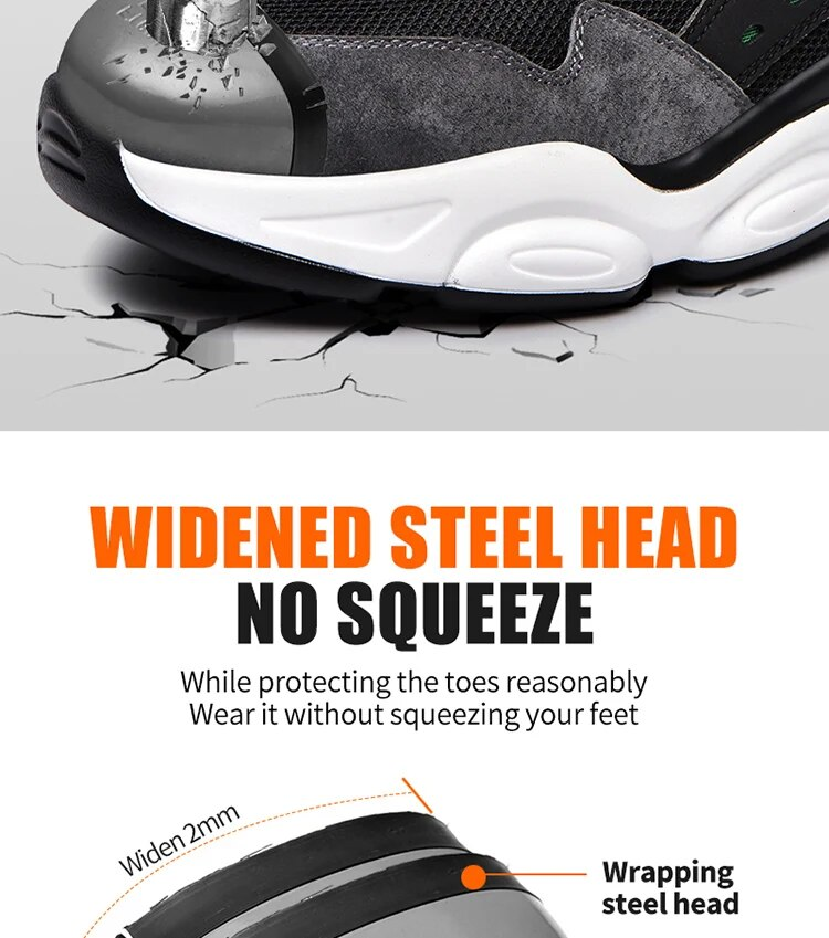 Zapatillas de deporte a prueba de pinchazos para hombre, botas de seguridad indestructibles con punta de acero, zapatos masculinos_voghion.com