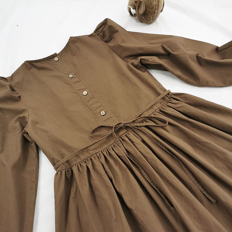 Ins Herbst Neue Eltern-Kind-Rock Japanischen und Koreanischen Stil Modische Nette Blase Langarm Damen Kleidung Kleid_voghion.com