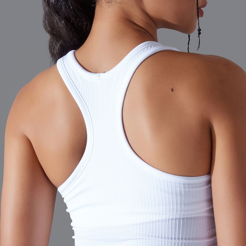 Gilet lungo a forma di I, aderente, in filo di colore unito, ad alta elasticità, sportivo, da corsa, fitness, yoga, da donna_voghion.com