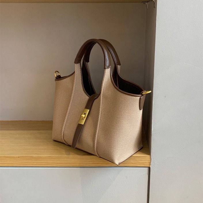 Women's Basket Versatile Bucket Handbag 2024 New Large Capacity Commuter Shoulder Crossbody Tote Bag_voghion.com