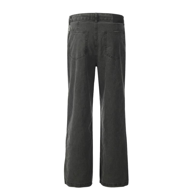 Herrenbekleidung Khaki Vibe Straight Loose Wide Leg Hose Herren Vintage American Style Washed Khaki Straight Leg Loose Fit Cargohose für den Sommer_voghion.com