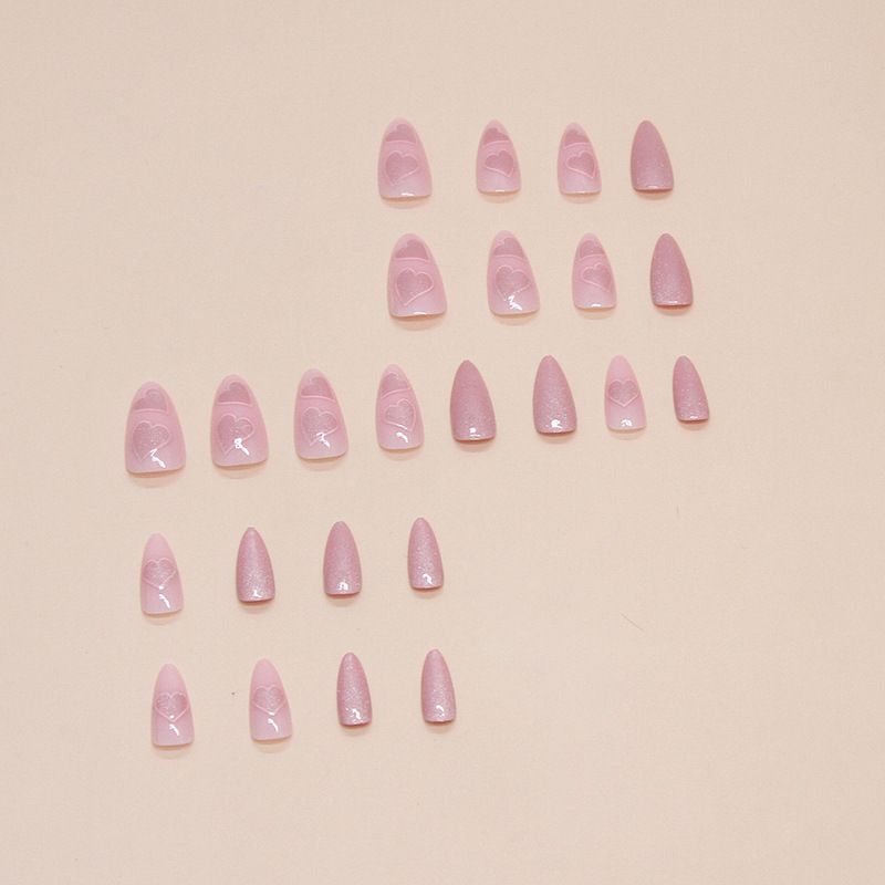 Toppa per unghie ovale rimovibile con effetto occhi di gatto Chasing Light, toppa per unghie rosa Love 24_voghion.com