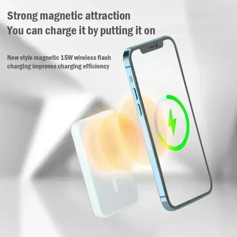 Caricabatterie magnetico wireless Xiaomi da 15 W per Natale, Mag Safe, iPhone 16, 17 Pro Max, 50000 mAh, grande_voghion.com