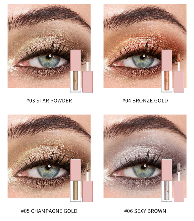 Skønhed Sundhed Qic Qi Ni Color Otte Farver Sparkling Eye Shadow Flydende Diamond Flash Eye Silkworm Bright Pearl Flydende Øjenskygge_voghion.com