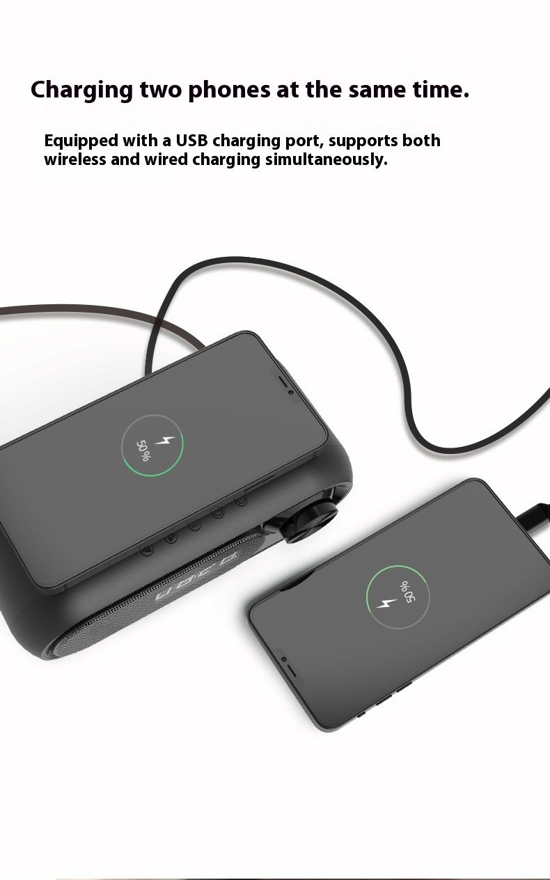 2025 New Wireless Charging Bluetooth Speaker With LED Clock & Alarm - 3-in-1 Multi-Function Audio Device For Bedside/Table_voghion.com