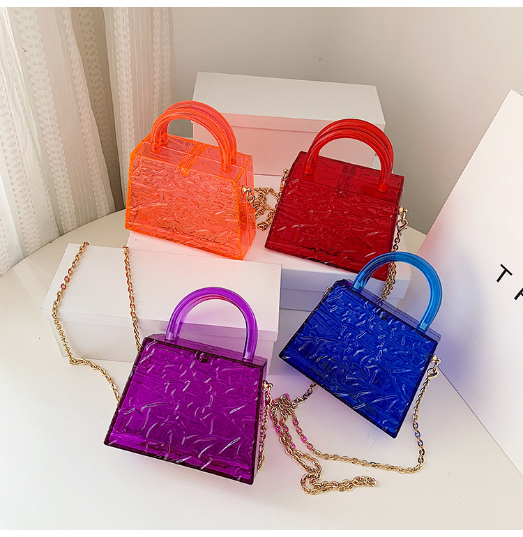 Borse donna borsa da donna di design di nicchia 2023 Borsa in gelatina a tracolla portatile in rete acrilica trasparente screpolata con ghiaccio rosso marea_voghion.com