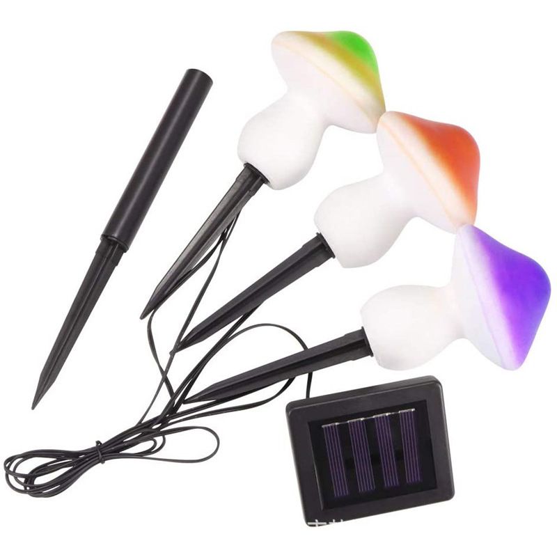 LED sončne vrtne luči na prostem, nepremočljiva, srčkana lučka v obliki gobe, pravljični venček, sončne vrvične luči za dekoracijo trate na dvorišču_voghion.com