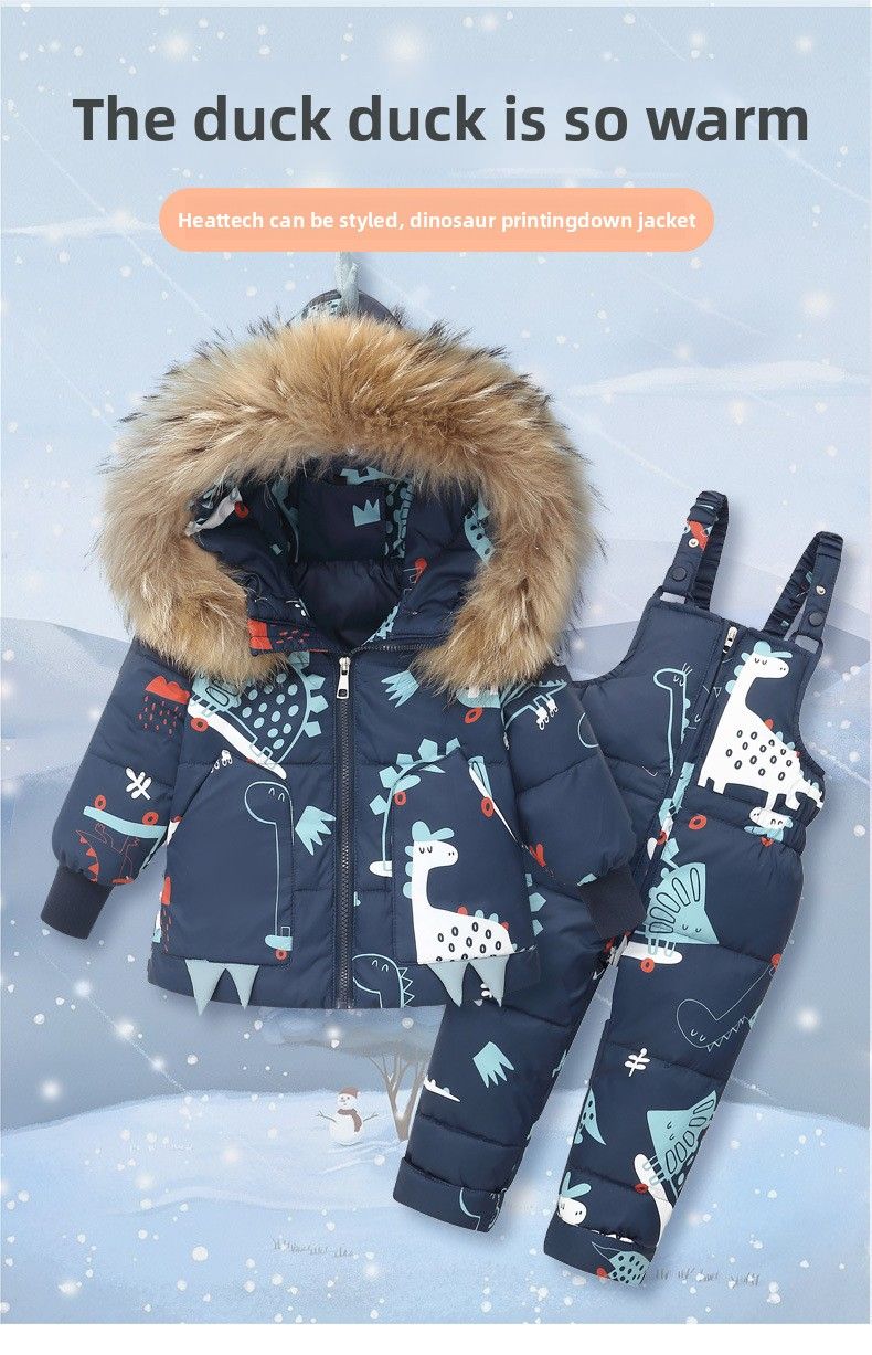 Piumino per bambini 2025, neonato, 1-5 anni, ragazzi e ragazze, nuovo set invernale in due pezzi, top + tuta_voghion.com