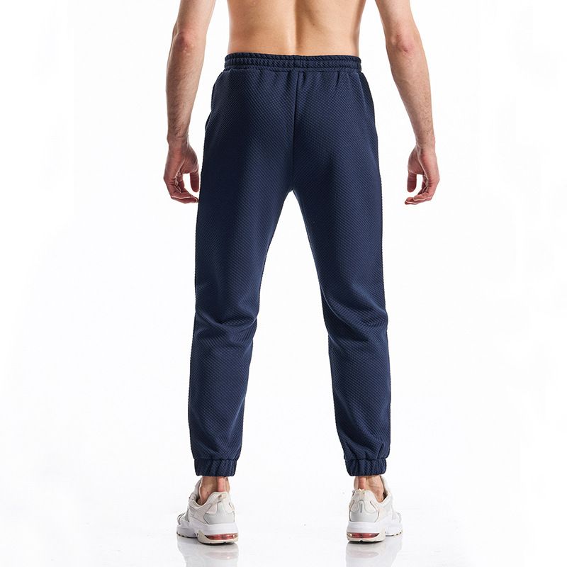 Pantalon de jogging athlétique pour homme - Pantalon d'entraînement respirant en polyester avec poignets élastiques pour la course, la salle de sport et les tenues décontractées (noir, bleu marine, gris foncé)_voghion.com