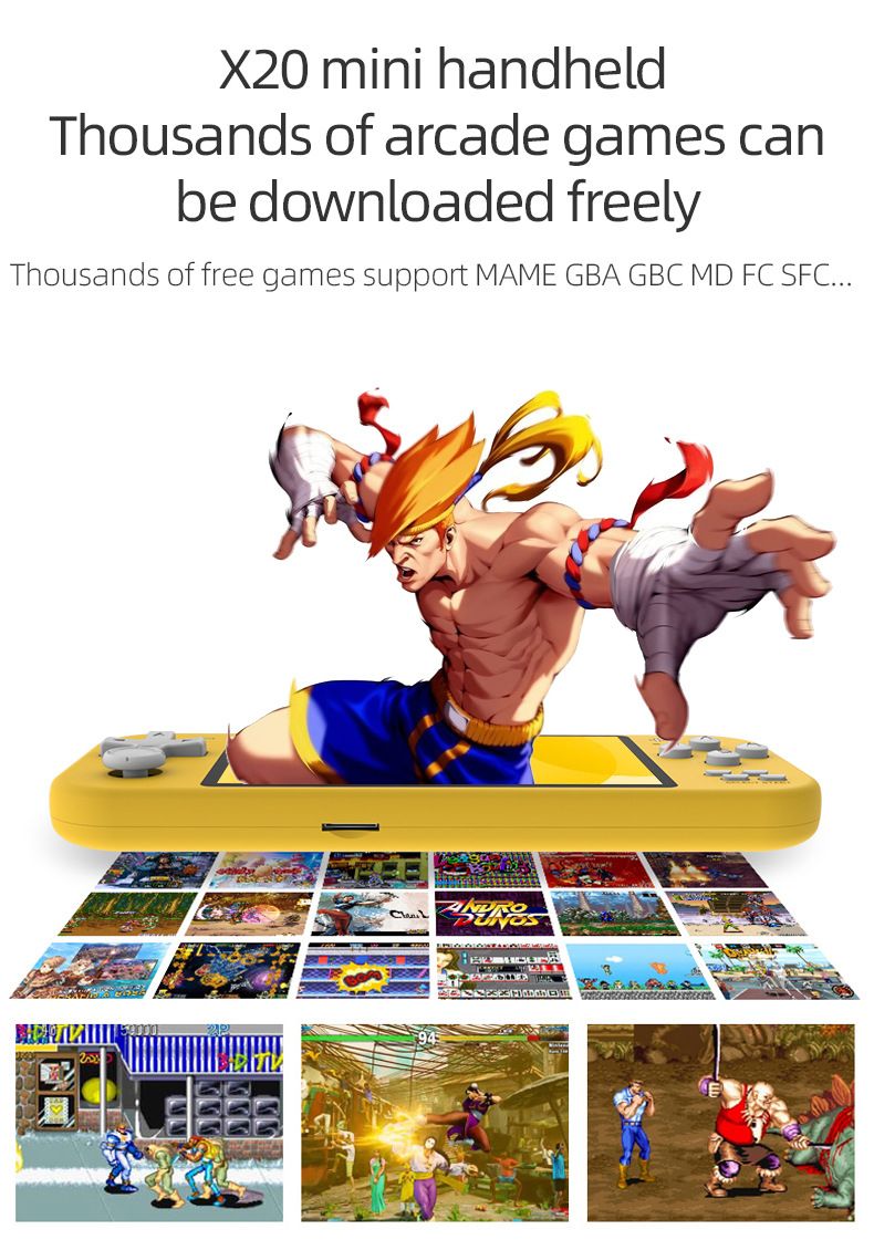Video Game Consoles New Overlord Boy X20 Mini Handheld PSP Retro Handheld Nostalgic Street Fighter FC Electronic Game_voghion.com