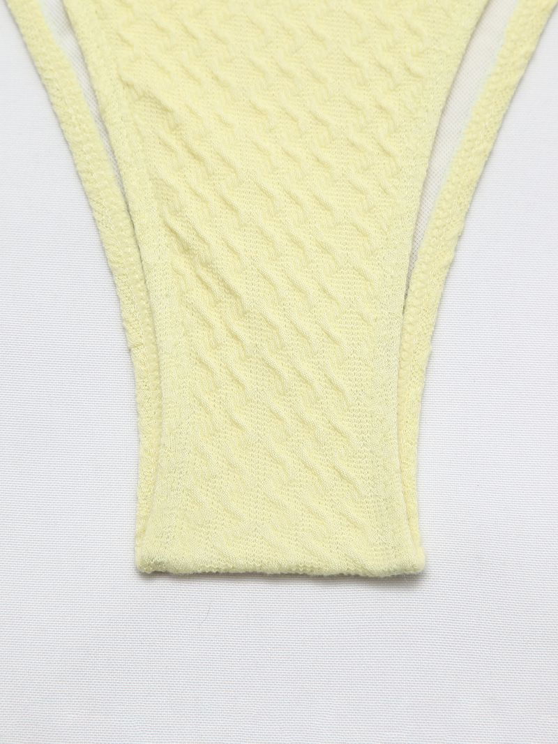 GraceChic GraceChic European And American New Style Swimsuit For Women, High-End Solid Color Sexy Halter Bikini, Hollow Out Set, Beach_voghion.com