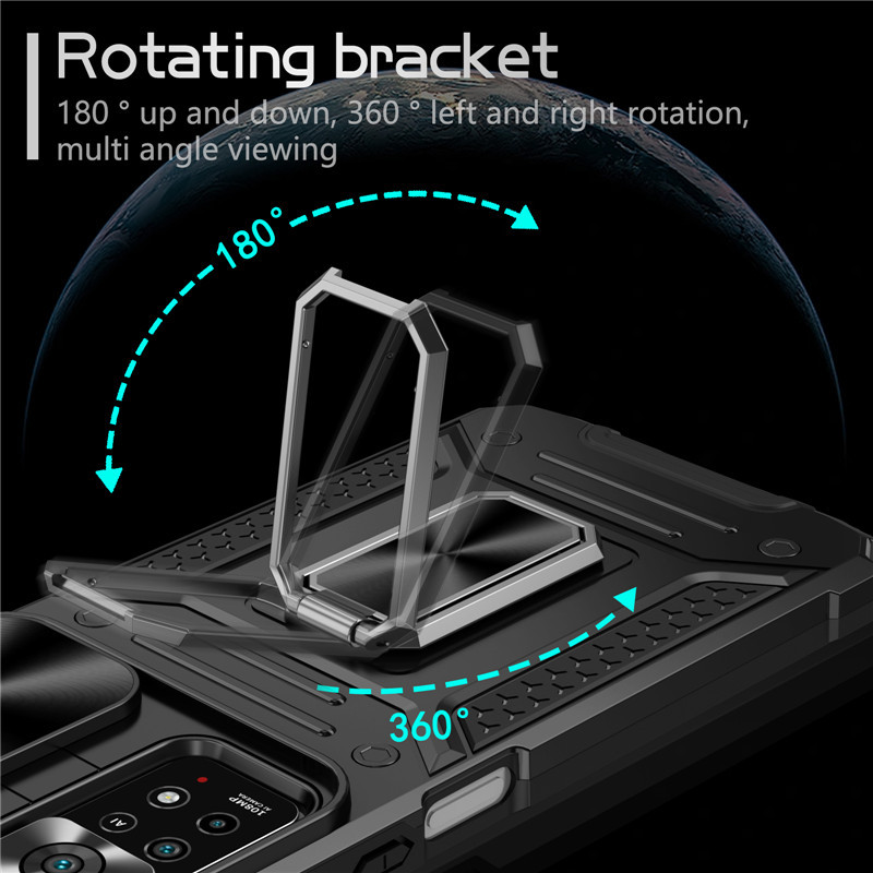 Hülle für Redmi Note 12 11 11S Poco X5 Pro, magnetisches Auto-Schiebefenster, stoßfest, kratzfest, rote Schutzhülle_voghion.com