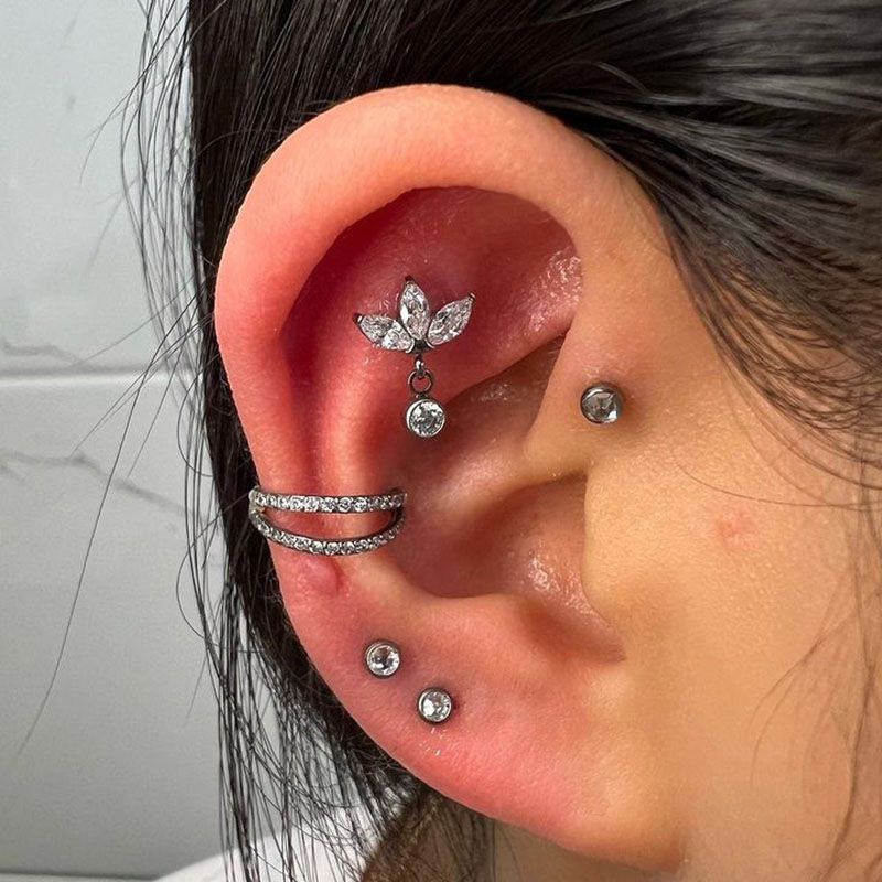 Catena pendente in titanio G23, orecchini garofano Fianit, labbra superiori, pelle sintetica, gioielli per piercing_voghion.com