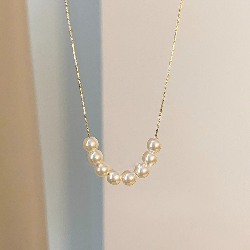 Perlenperl Halskette fir Fraen 2023 neie Stil liicht Luxus Nisch Design Schléissebeenkette_voghion.com
