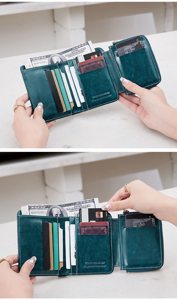 Women's Wallet & Men's Wallet Rfid Anti-theft Brush Ladies Wallet Zipper Wallet Coin Purse Lock Short Wallet_voghion.com