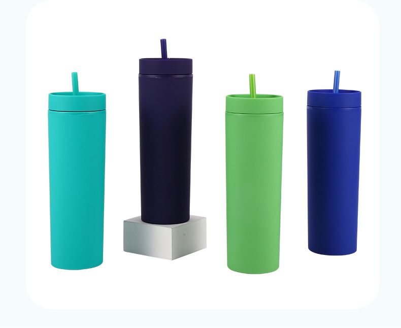 mode 16oz plast halmkopp utomhussport vattenflaska bärbar kaffekopp för män och kvinnor rak kopp_voghion.com