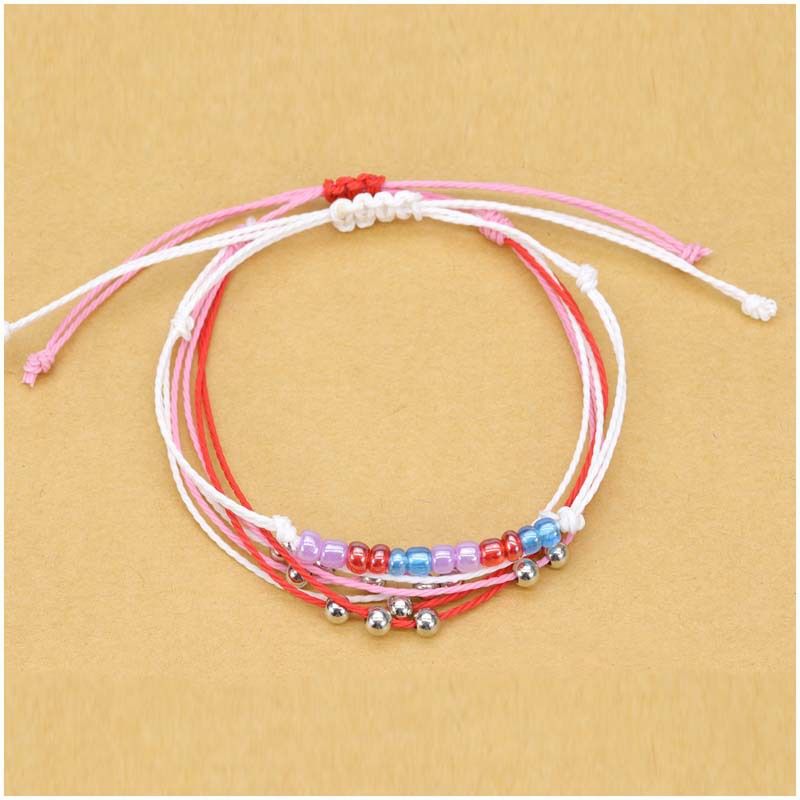 Bohemian Wax Thread Hand-woven 6-wire Beaded Bracelet_voghion.com