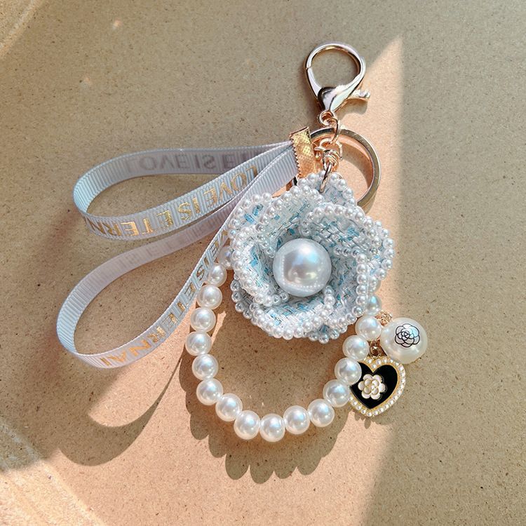 Koreanesch Versioun Pärel Element Camellia Keychain Sak Unhänger kreativ onofhängeg entworf Wueren_voghion.com