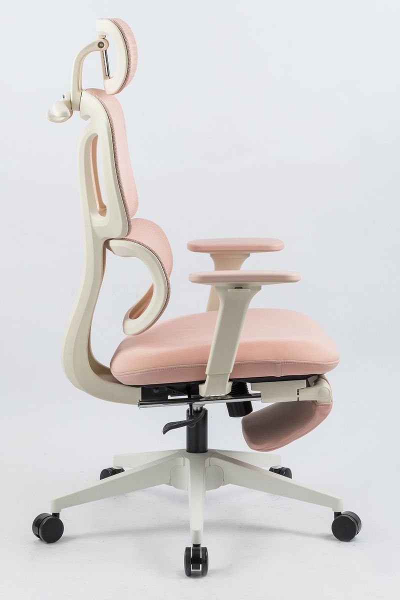 Ergonomic Office Chair With Footrest, High Back Computer Office Chair With Dynamic Lumbar Support, 2D Headrest, 2D Armrest, Sponge Seat, Mesh Home Office Desk Chair For Adults, Pink_voghion.com