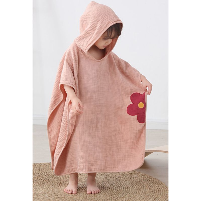 I bambini in garza di cotone Yinxiuli possono indossare mantelli con cappuccio, teli da bagno, accappatoi con cappuccio da nuoto, teli mare per bambini_voghion.com