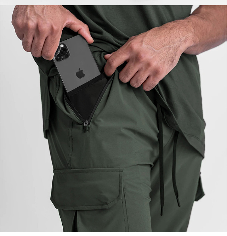 Pantaloni sportivi da palestra ad asciugatura rapida da uomo Pantaloni da corsa Tasche Pantaloni cargo da allenamento Pantaloni da jogging da allenamento Fiess Casual_voghion.com